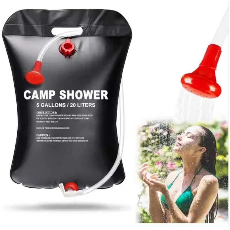 20L Solar Powered Heating Outdoor Shower Bag Large Capacity for Camping Beach Trip Portable Bath Solution Camping Traveling Oasis Select