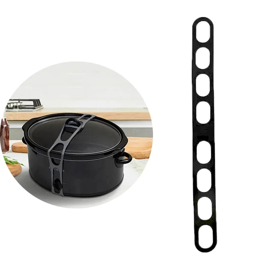 54cm Reusable Lid Strap Silicone Elastic Band Universal Pot Lid Holder for Lunch Box Strap Elastic Band Outdoor Tableware Tool Oasis Select black
