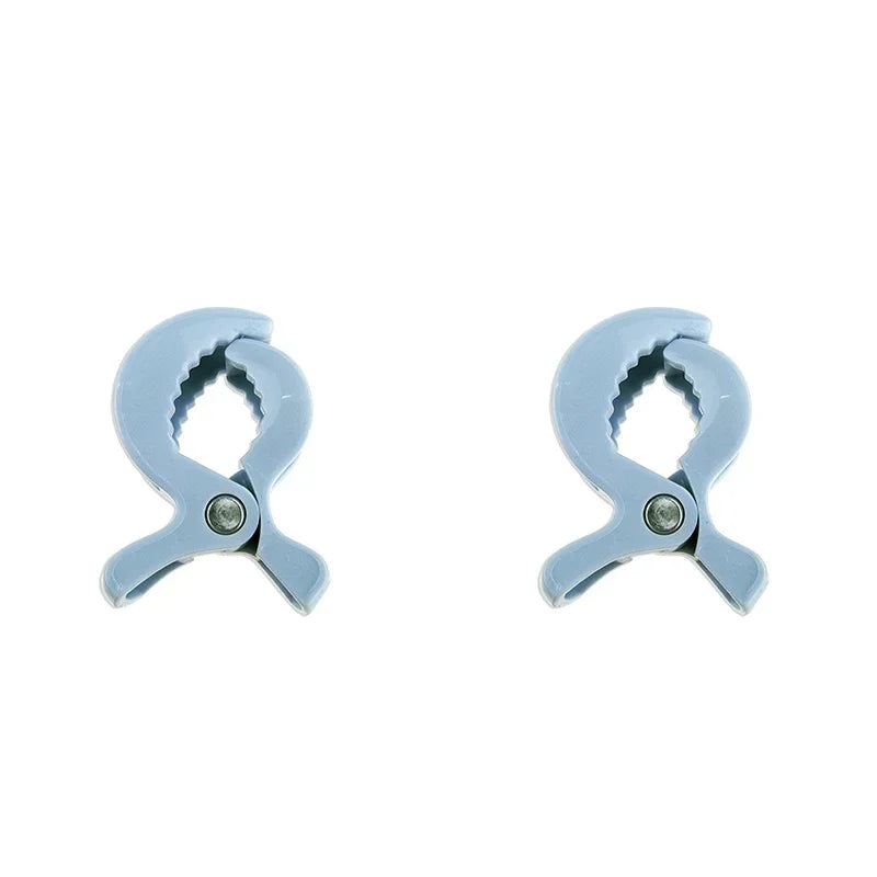 1-4PCs Baby Colorful Car Seat Accessories Plastic Pushchair Toy Clip Pram Stroller Peg To Hook Cover Blanket Mosquito Net Clips Oasis Select Sky blue 2pcs