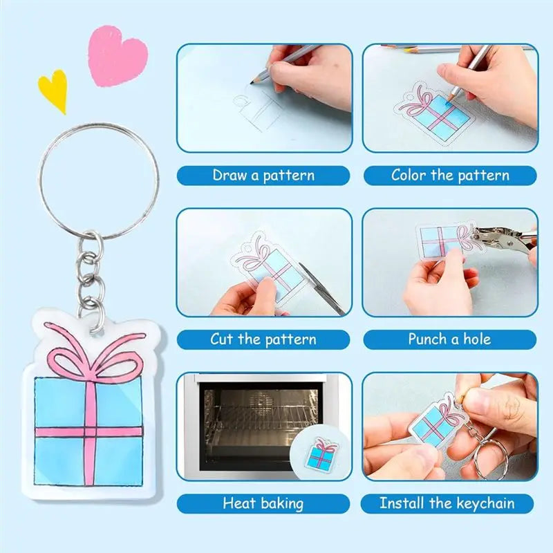 LIKE WISH Shrink Plastic Art Sheets, DIY Set For Keychains, Jewelry Making - Creative Crafts For Mother’S Day Oasis Select