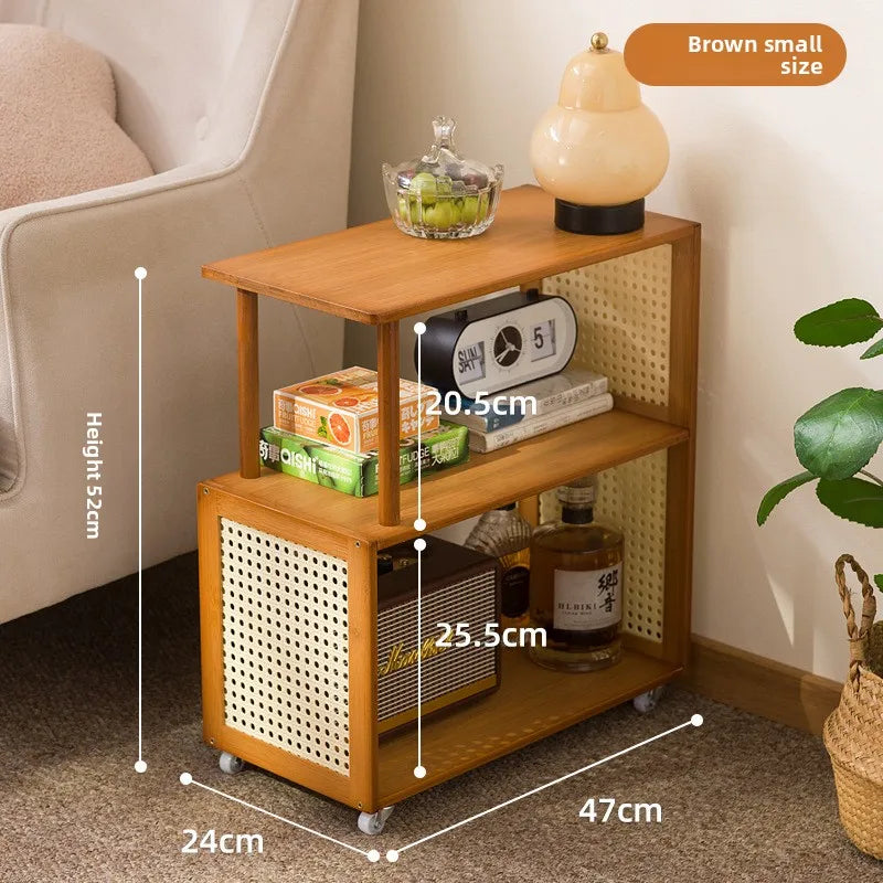 Small table simple rental house small coffee table living room sofa side few household small square table bedroom bedside rack Oasis Select Brown 45 long