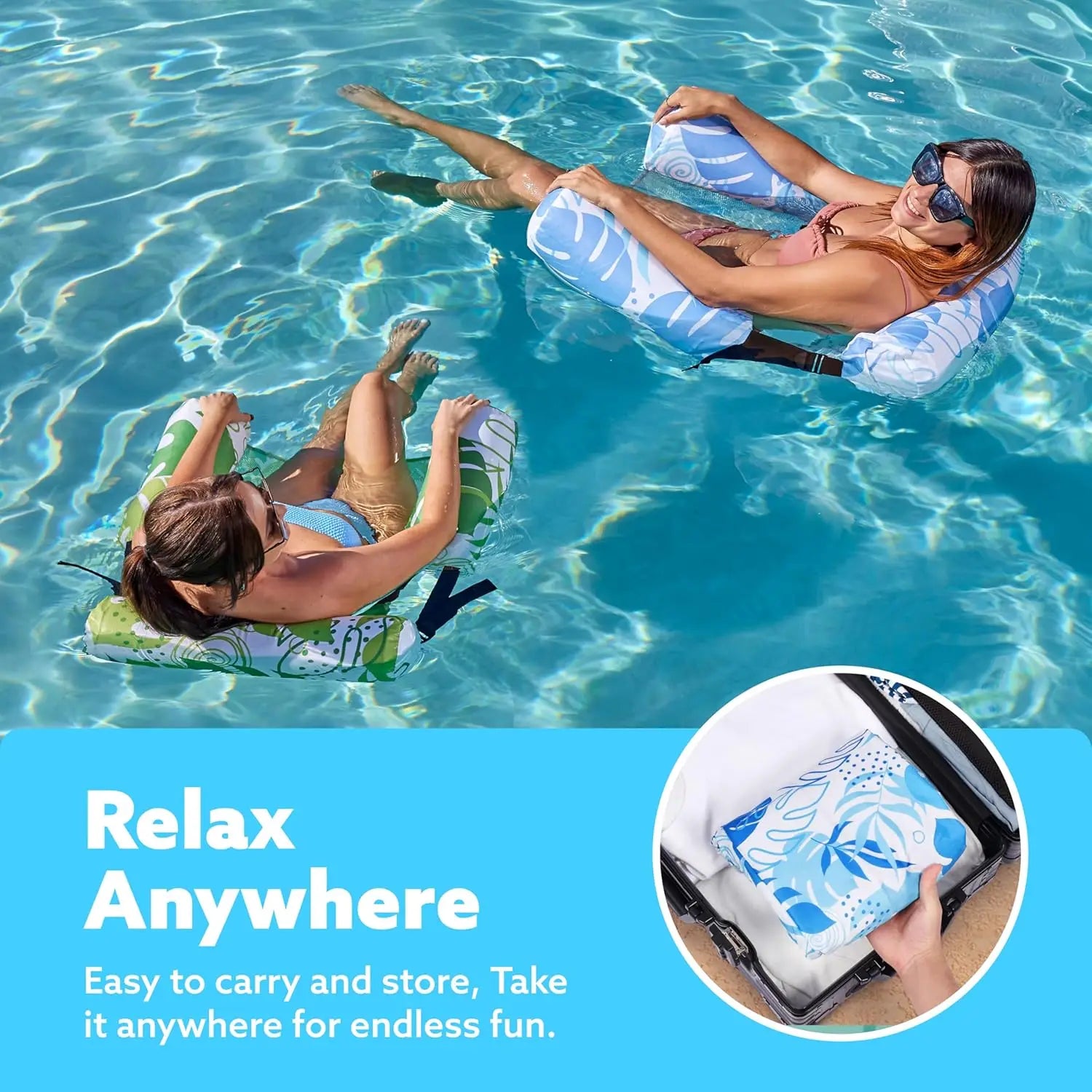 Inflatable Pool Float for Adults, Floating Lounge Chair, Inflatable Pool Float, Party Summer Water Beach Lake Fun Floating Chair Oasis Select
