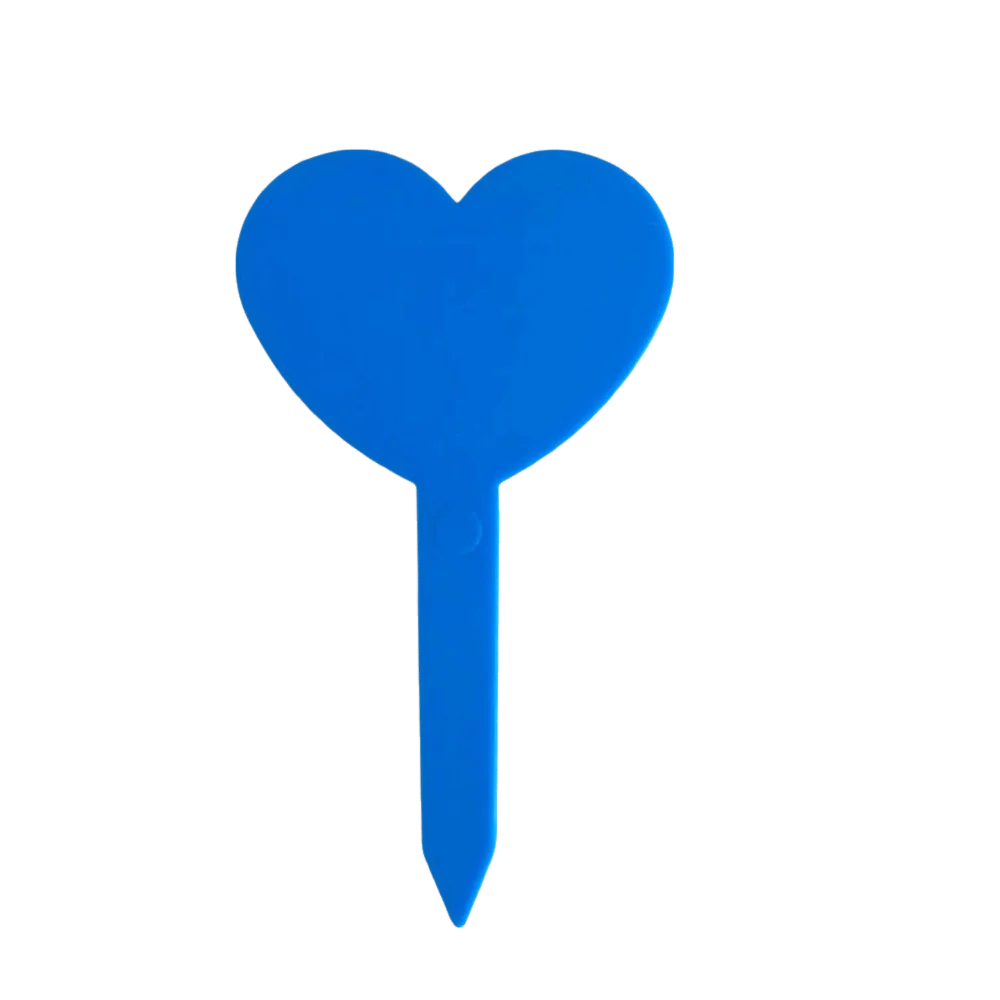 100PCS Waterproof Plant Labels Tags Reusable Heart Shaped Plant Growth Label Durable Nursery Markers DIY Garden Decoration Oasis Select Blue