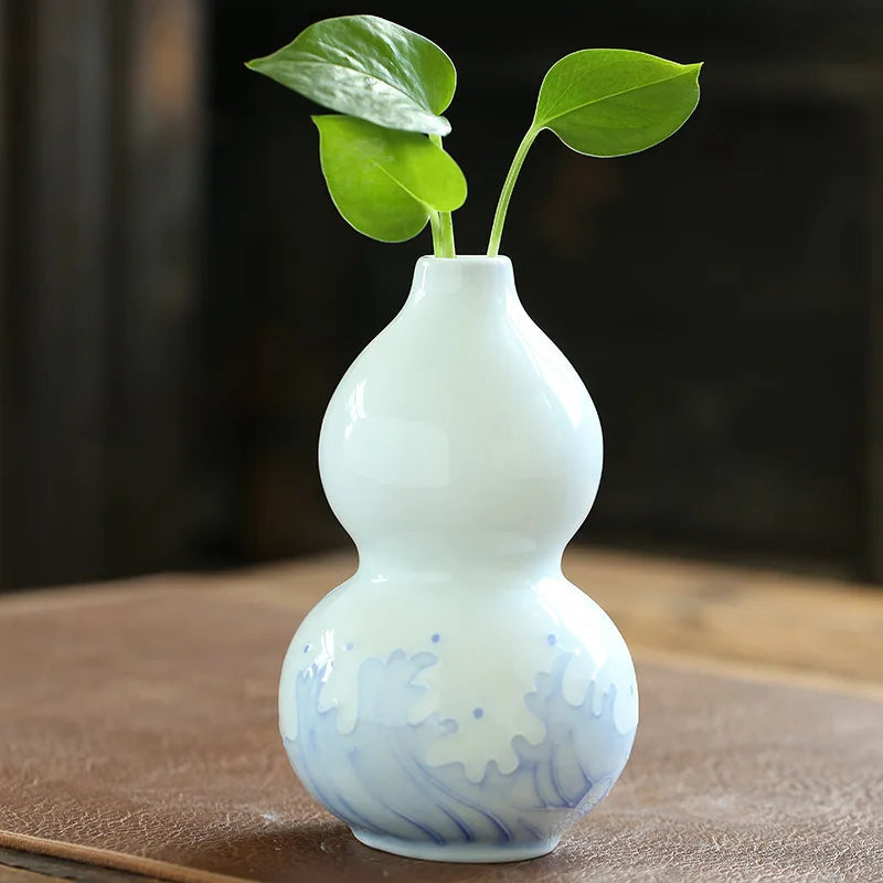 Chinese Table Antique Blue White Porcelain Vase Decoration Crafts