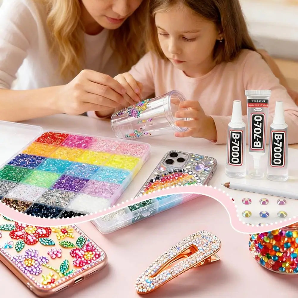 1Set 24/40 Grid 3mm Mixed Color Resin Drill AB Rhinestone Set For Nail Art Charms Colorful DIY Decoration Clothing Crafts Oasis Select