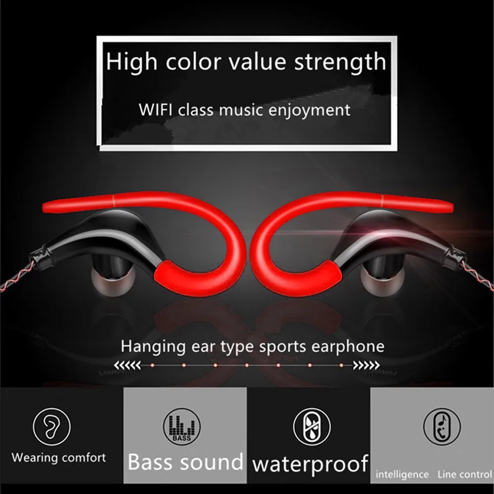Fanmuran Wired Sport Earphones Waterproof Ear Hook Earbuds 3.5mm