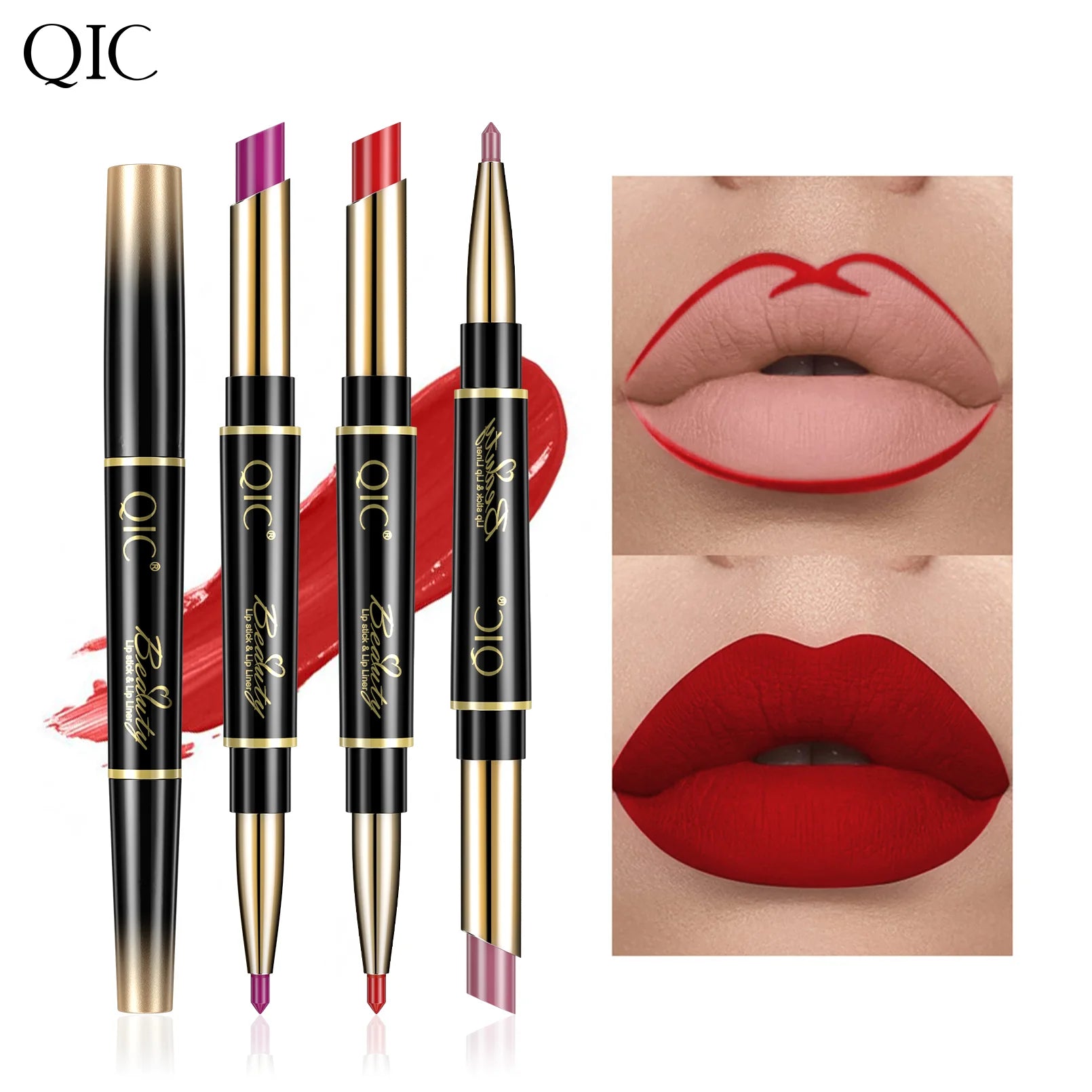 QIC Matte Velvet Lip Liner Pencil – Long-Lasting Contour
