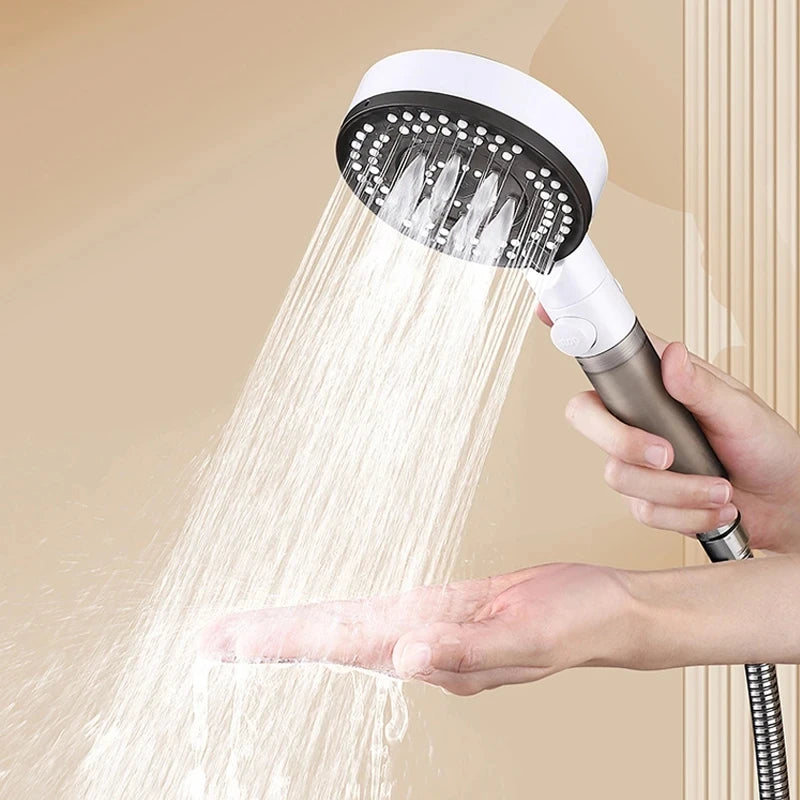 6 Modes Filter Shower Head Anti Limestone High Pressure Rain Showerhead Water Stop Hose Support Faucet Bathroom Accessories Sets Oasis Select