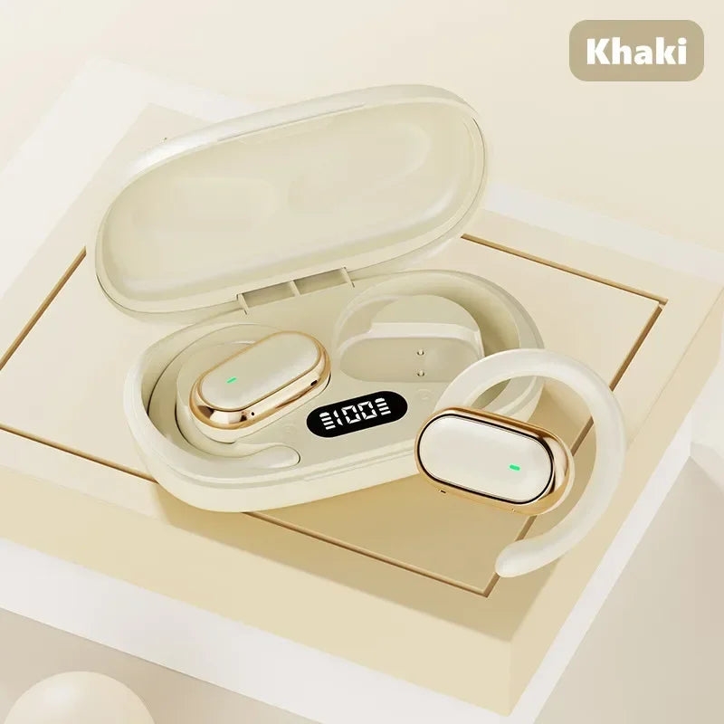 Original TWS Bluetooth Headphones Wireless LED Digital Display Earphones Noise Reduction OWS Headset for all smartphones Oasis Select Khaki