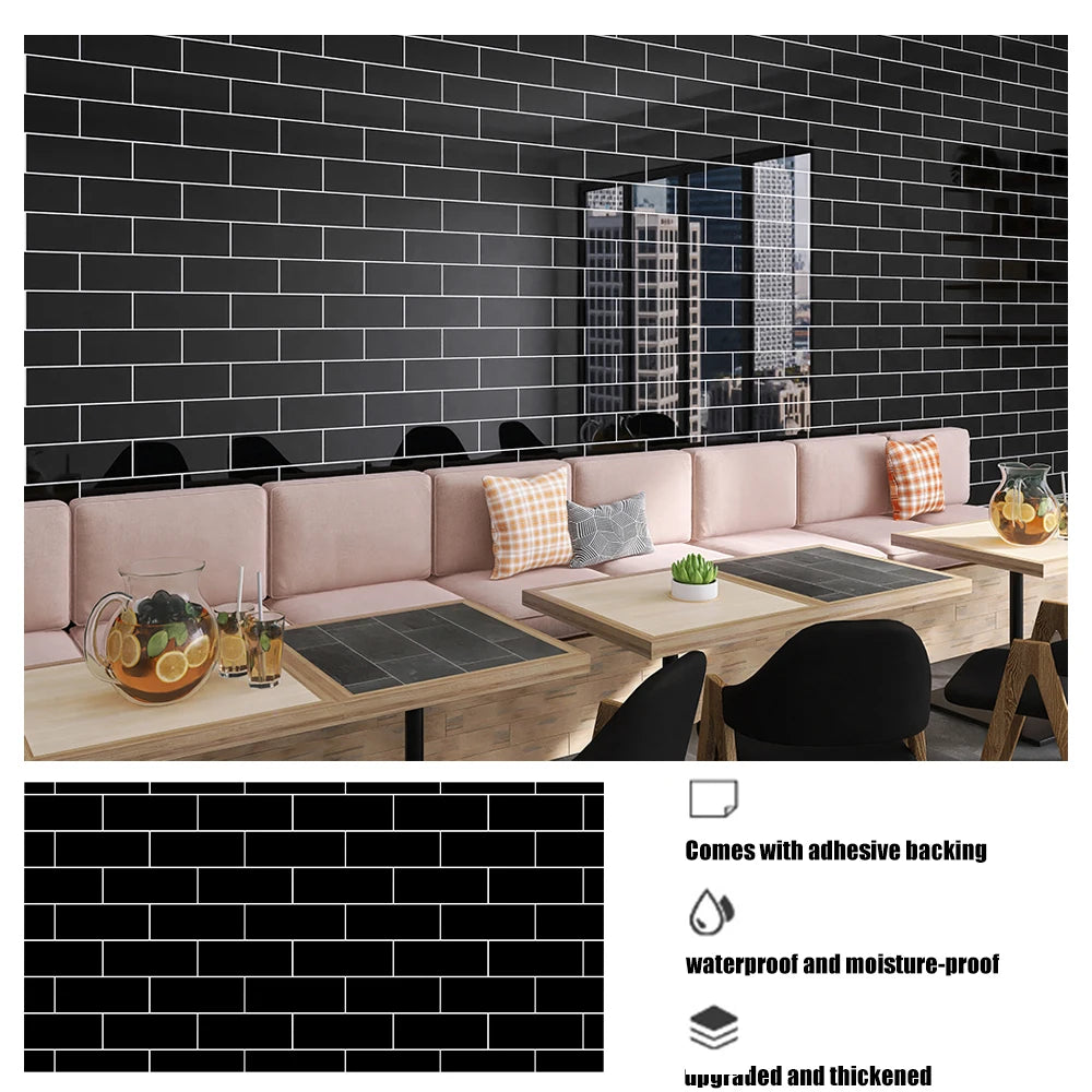 Peel & Stick Tile Wallpaper – Waterproof PVC Kitchen Sticker