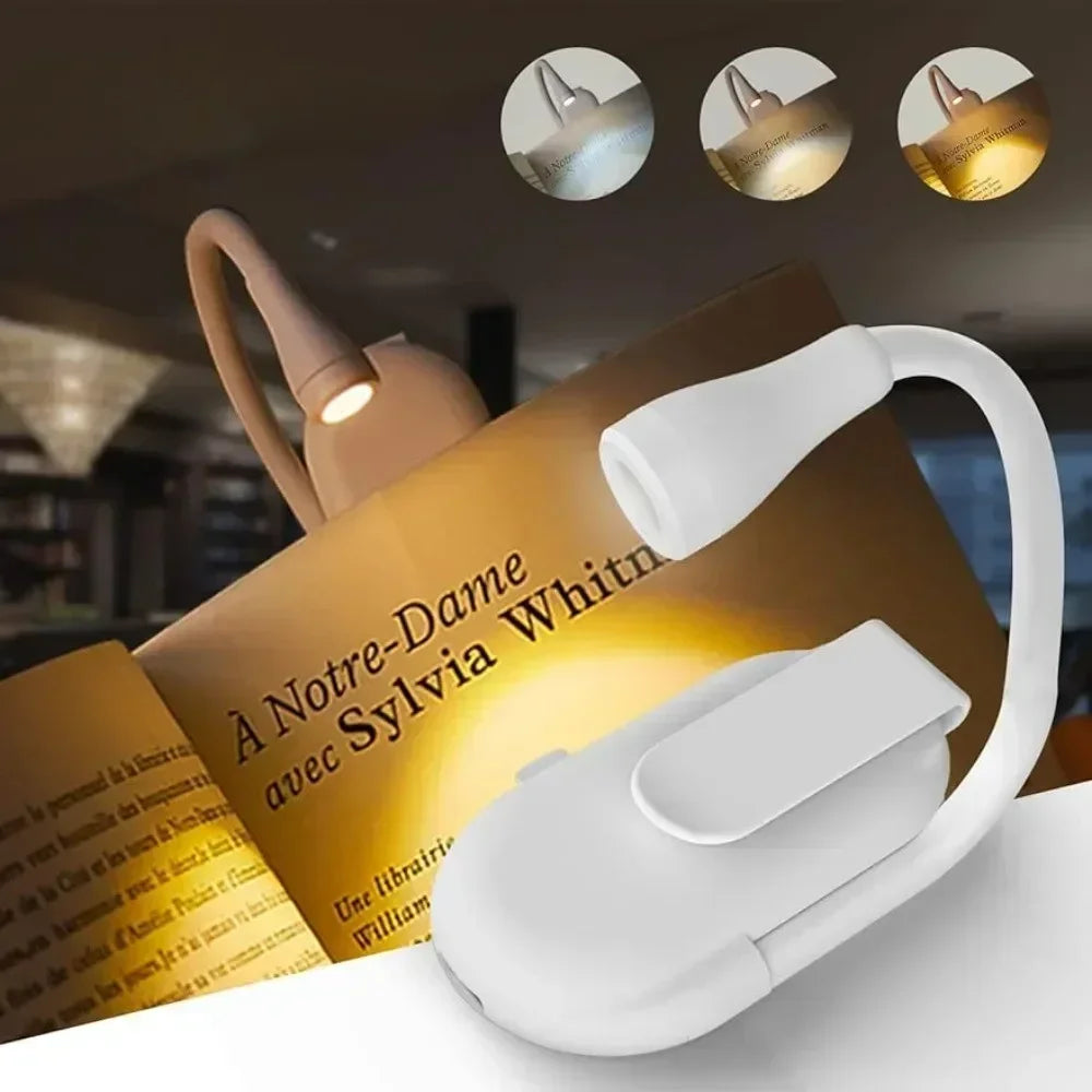 ZHIYU Clip-On LED Book Light | USB Rechargeable, 3 Brightness