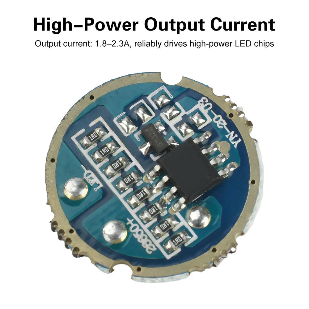 DC 3.7-4.2V Single-Speed Flashlight Driver Board Flashlight DIY Component Compatible with 6-15W LEDs 17/20mm Oasis Select