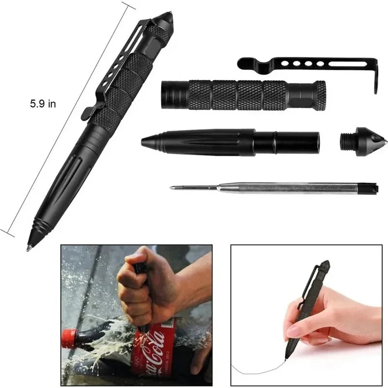 1/2/3/4pcs Multi Functional Tactical Pen High Quality Aluminum Anti Skid Portable Self Pen Steel Glass Breaker Survival Tool Oasis Select