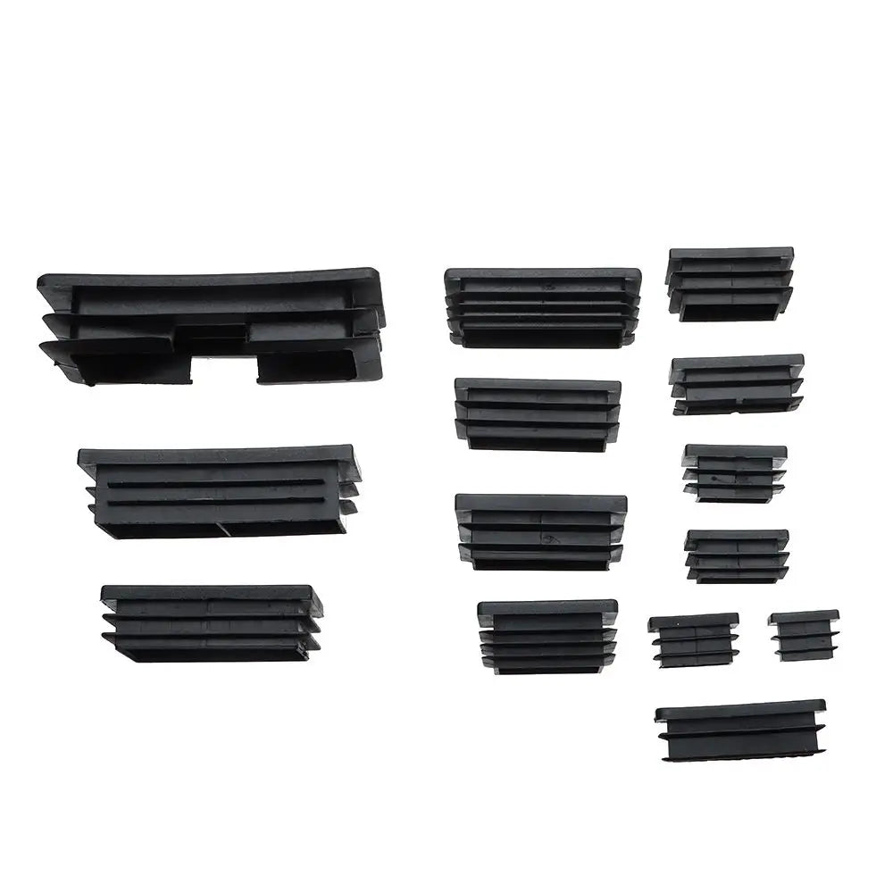 10Pcs Plastic Black Chair Feet Tube Cap Furniture Non-slip Foot Protective Pad Steel Rectangular Tube Plug Dust-Proof Foot Cover Oasis Select