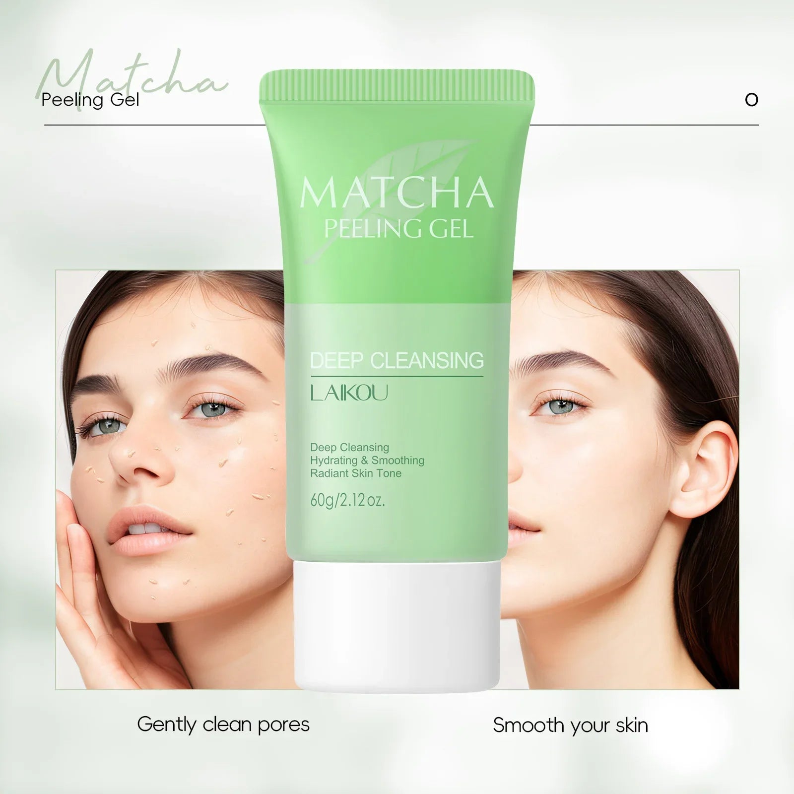 LAIKOU Matcha Peeling Gel 60g – Exfoliating Facial Scrub Facial Peeling Gel Oasis Select