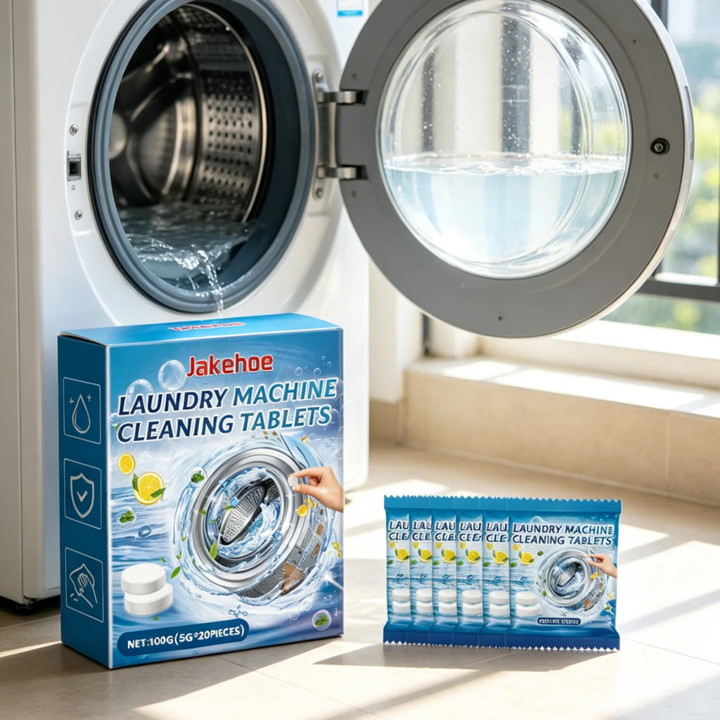 Jakehoe Laundry Machine Cleaning Tablets Deep Cleaning Remove Odor Long Lasting Effect Washing Machine Cleaner Tablets 20 Pieces Oasis Select