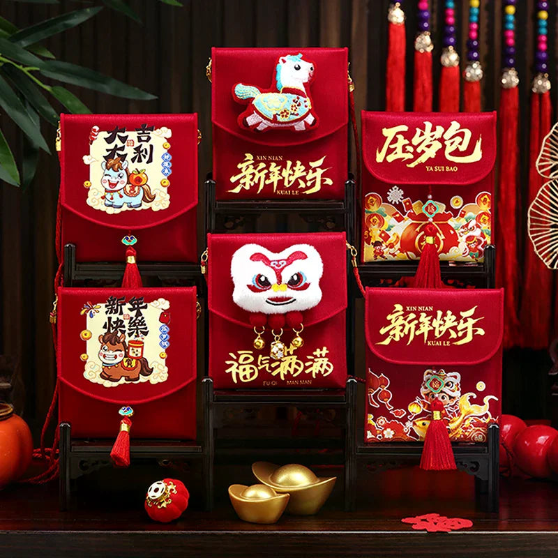 2026 Red Envelopes Chinese New Year Decorations Party Favors Gifts Bags Money Packaging Bags Spring Festival Red Pockets Oasis Select
