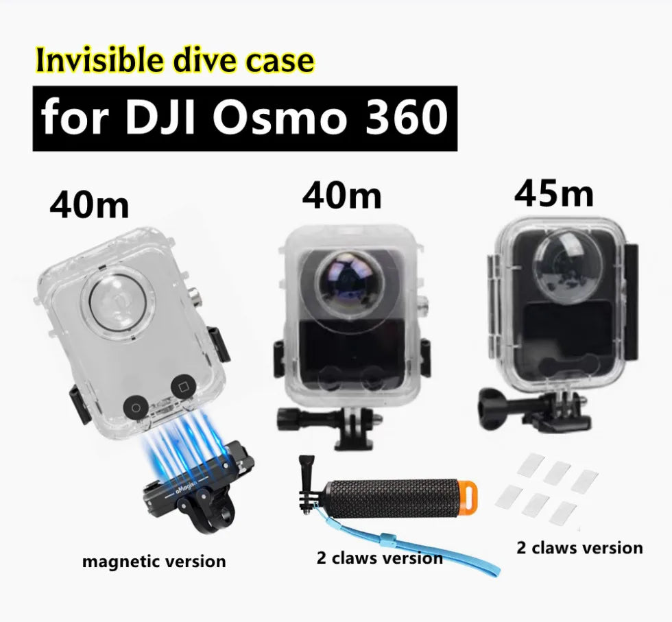40M Waterproof Dive Case for DJI Osmo 360 Invisible Housing