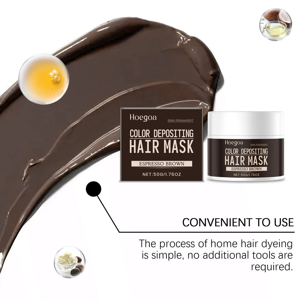 50/100/150g Brown Hair Color Dye Cream Natural Lasting Dark Brown Cover Gray White Hair Nourshing Hair Coloring Styling Diy Wax Oasis Select