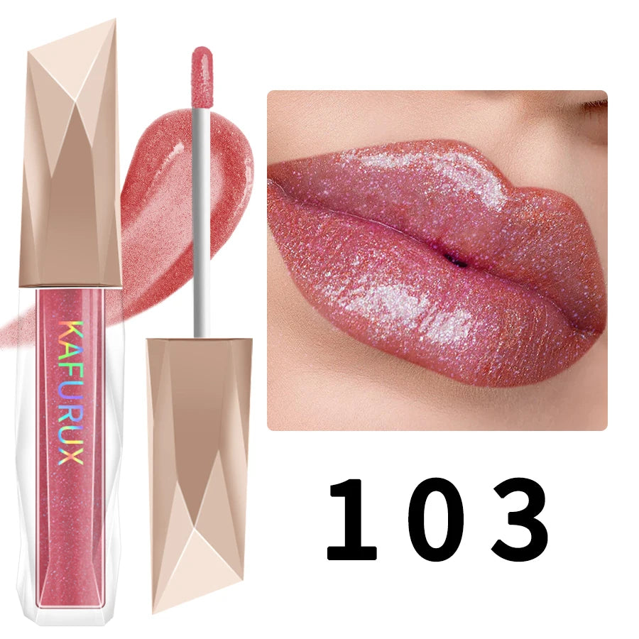 KAFURUX Shimmer Lip Gloss – Moisturizing, Fuller-Looking Lips