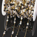 1Meter Stainless Steel Colorful Crystal Beading Chain for DIY Handmade Necklaces Bracelets Jewelry Making Supplies Accessories Oasis Select Black Clear