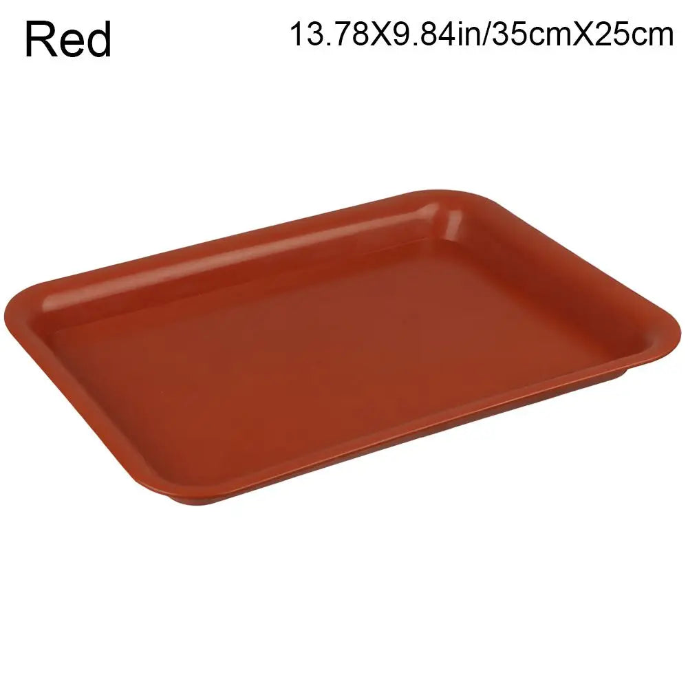 1PC Saucers Indoor Outdoor Flower Pot Plant Saucer Drip Trays Plastic Tray Rectangle Oasis Select Red-35cmX25cm
