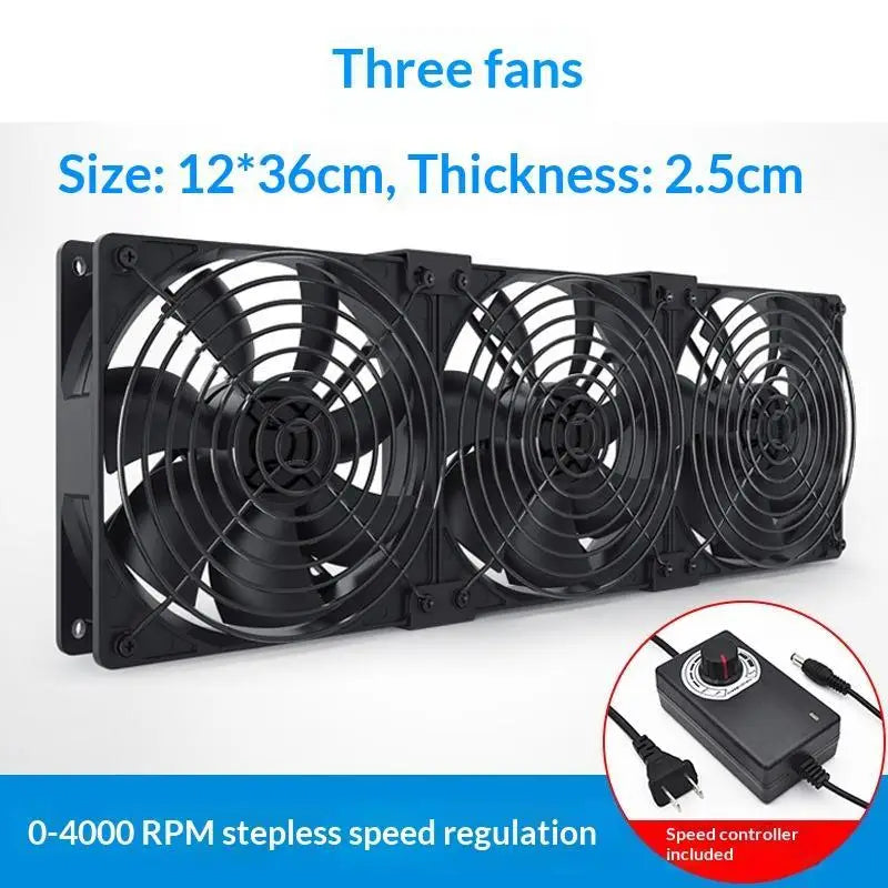 3000RPM 120mm High Airflow Cooling Fan with Controller for BTC Mining Chassis Cabinet Radiator Oasis Select A3