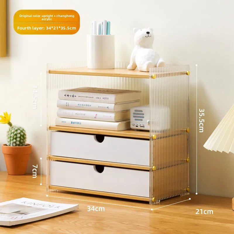 Simple desk bookshelf Student dormitory desktop shelf Desk multi-layer storage rack Desk corner small bookcase Oasis Select Primary Z double 34