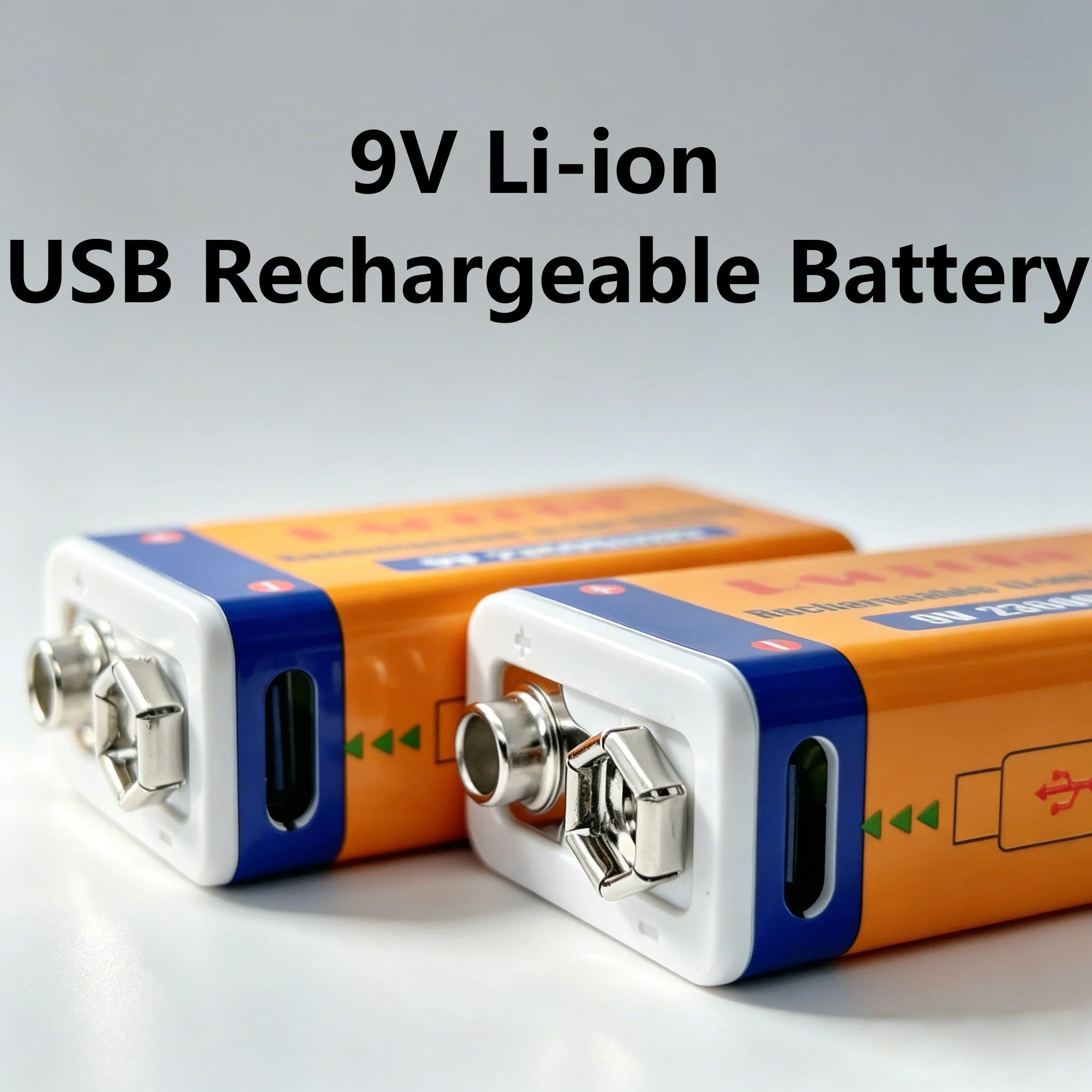 9V Li-ion Rechargeable Battery 23600mWh USB Type-C Charging 9Volt Batteries for Microphone Guitar EQ Multimeter MicrophoneToys Oasis Select