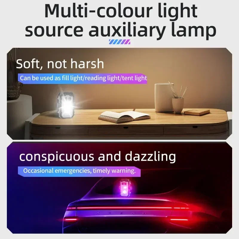 Mini LED Keychain Light Portable Magnetic EDC Flashlight Outdoor Camping Fishing Emergency Work Hat Clip Lamp With FingertipGyro Oasis Select