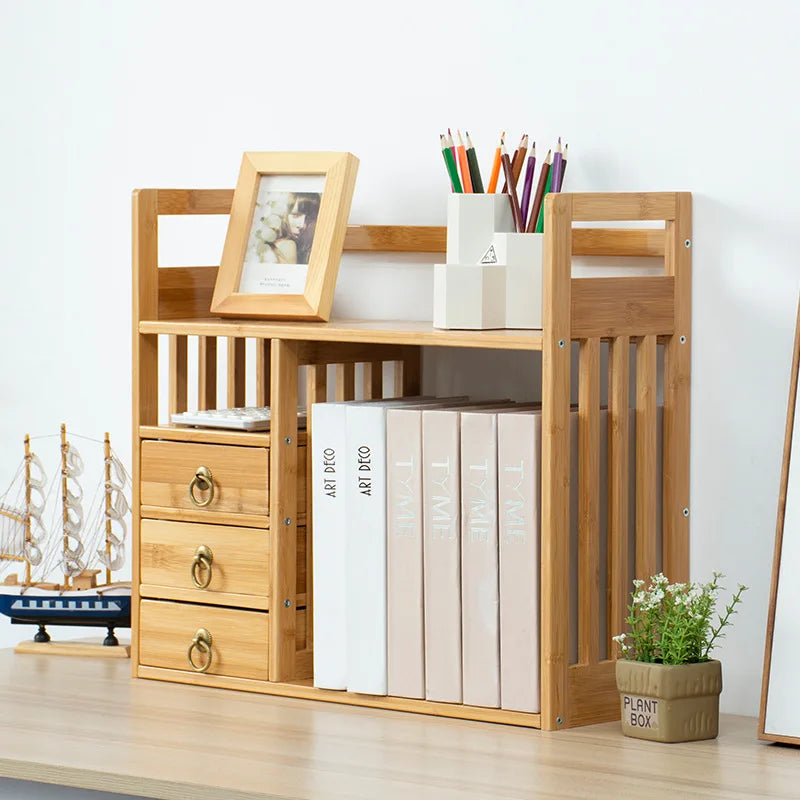 Nanzhu with pumping office small bookshelf desktop storage simple desktop bookshelf student bookshelf shelf Oasis Select