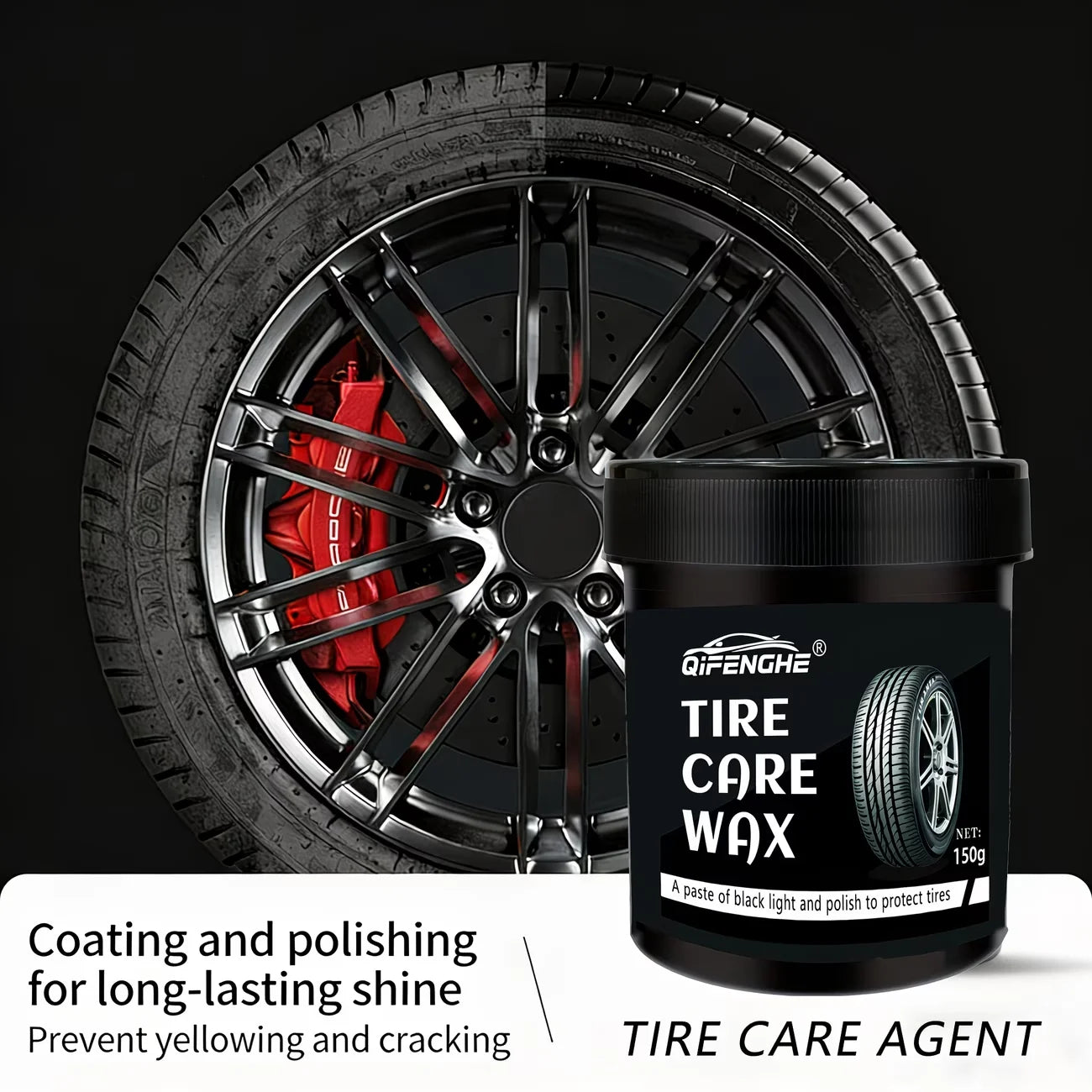 Tire Shine Wax – Hydrophobic Blackening Paste & Polish Coating
