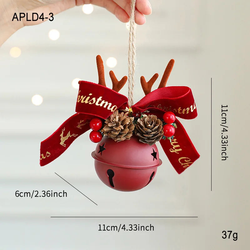 Christmas Bells Antlers Bows Pinecone Bells Mixed Pendants Christmas Tree Window Display Car Hanging Decorations Oasis Select Red antlers