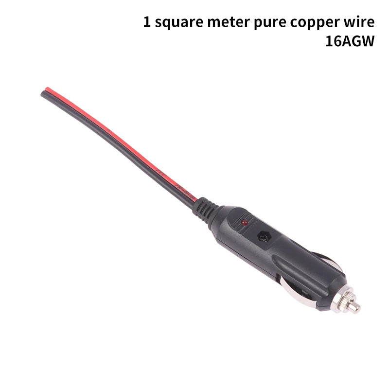 High-Quality Copper Wire 12V 24V Car Cigarette Lighter Male Socket Plug Connector with LED, 20A Auto Oasis Select