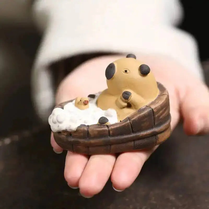 Zisha Tea Pet Animal Healing Bathing Small Ornament Desktop Decoration Чайные украшения Oasis Select