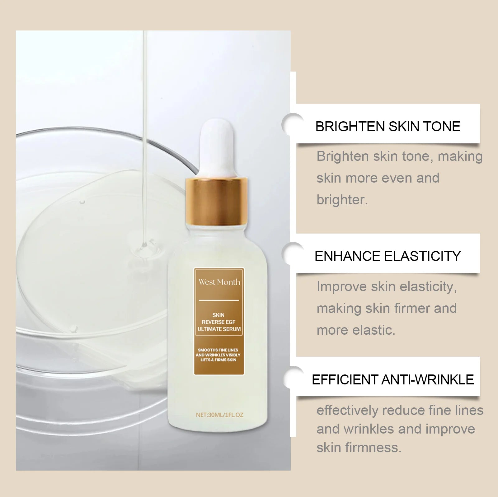 Glycerin Serum Moisturizing Hydrating Anti-Wr-inkles Reduce Fine Lines Brighten Dullness Friming Lifting Smooth Facial Essence Oasis Select