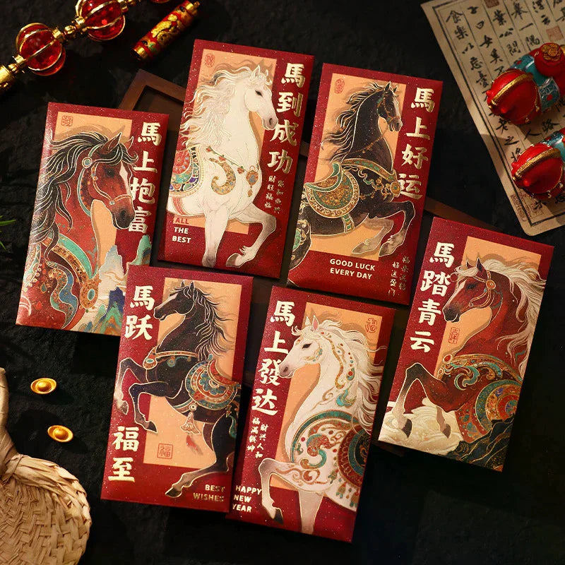 Horse Year 2026 Red Envelopes Chinese New Year Red Envelopes Spring Festival Party Favors Lunar Year Of The Horse Red Pockets Oasis Select