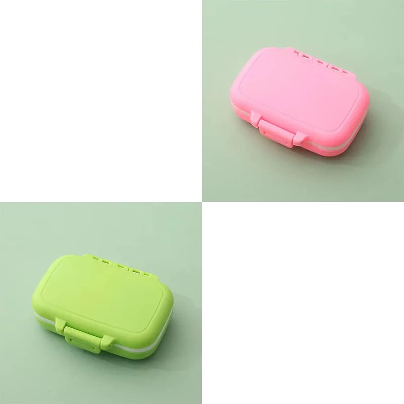 1/2pcs Mini Portable Pills Organizer Case 3 Grids PillBox Tablet Storage Container Weekly Medicine Pill's Box Pill Case Oasis Select Green-Pink