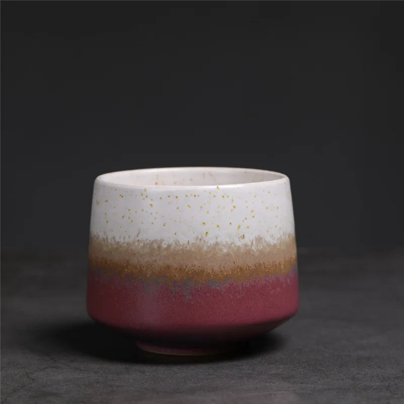 200ml Gradient Ceramic Coffee Cup - Espresso Cup + Latte Cup + Milk Mug, Heat-Resistant Matte Glaze Teacup for Cafes & Home Use Oasis Select White-Purple 200ml