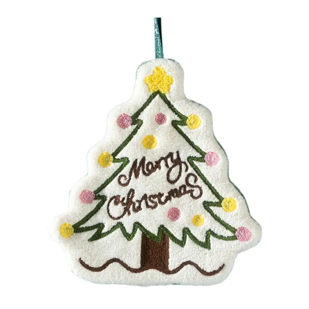 1pc Christmas hand towel, hanging household hand towel, kitchen and bathroom quick drying coral fleece Christmas towel Oasis Select 02