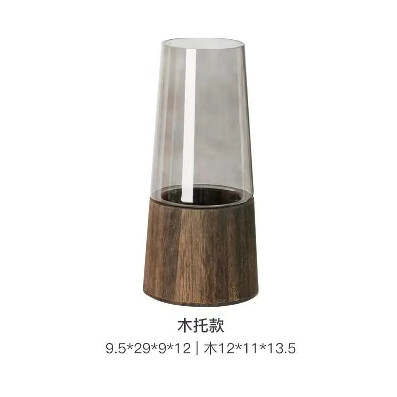 Nordic Light Luxury Simple Tabletop Glass Vase Landing South Bamboo Hydroponic Ware Transparent Tabletop Vase Decoration Oasis Select B