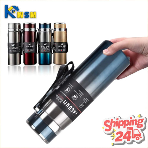 1000ml Stainless Steel Thermal Water Bottle Vacuum Insulated Thermos Flask Leakproof Coffee Tea Cup for Office Travel Use Oasis Select