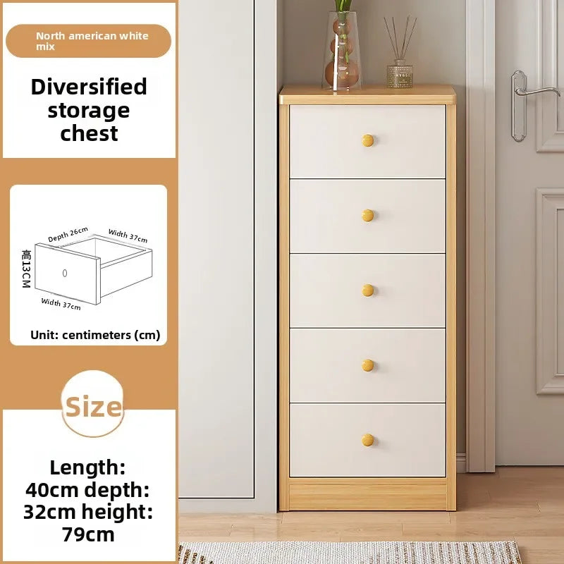 Multi-functional Household Goods Narrow Chest, Wall Storage Rack, Multi-layer Corner Cabinet With Drawers Oasis Select Five draws A
