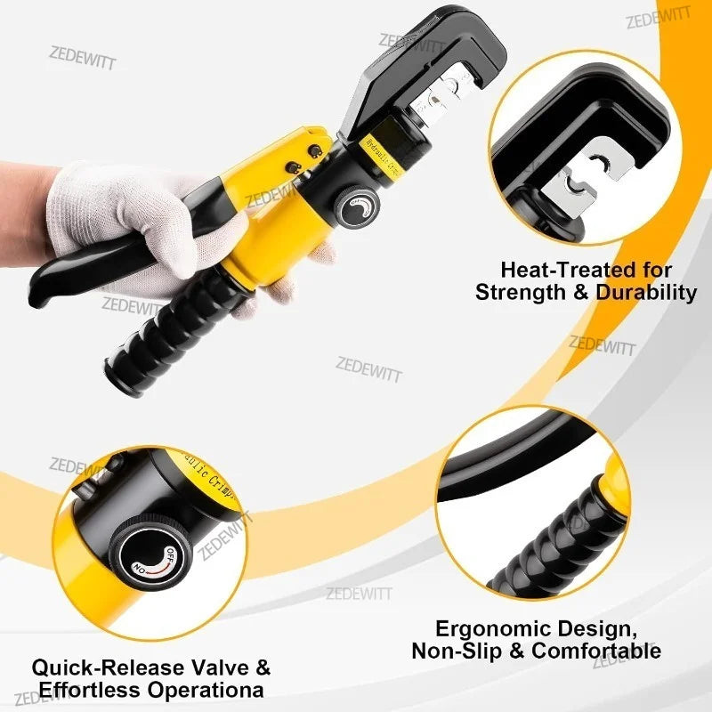 Hydraulic Crimping Pliers Durable 4-70mm² 10T Pressure Home Hydraulic Tools Hydraulic Pliers DIY Cable Terminal Crimping Pliers Oasis Select