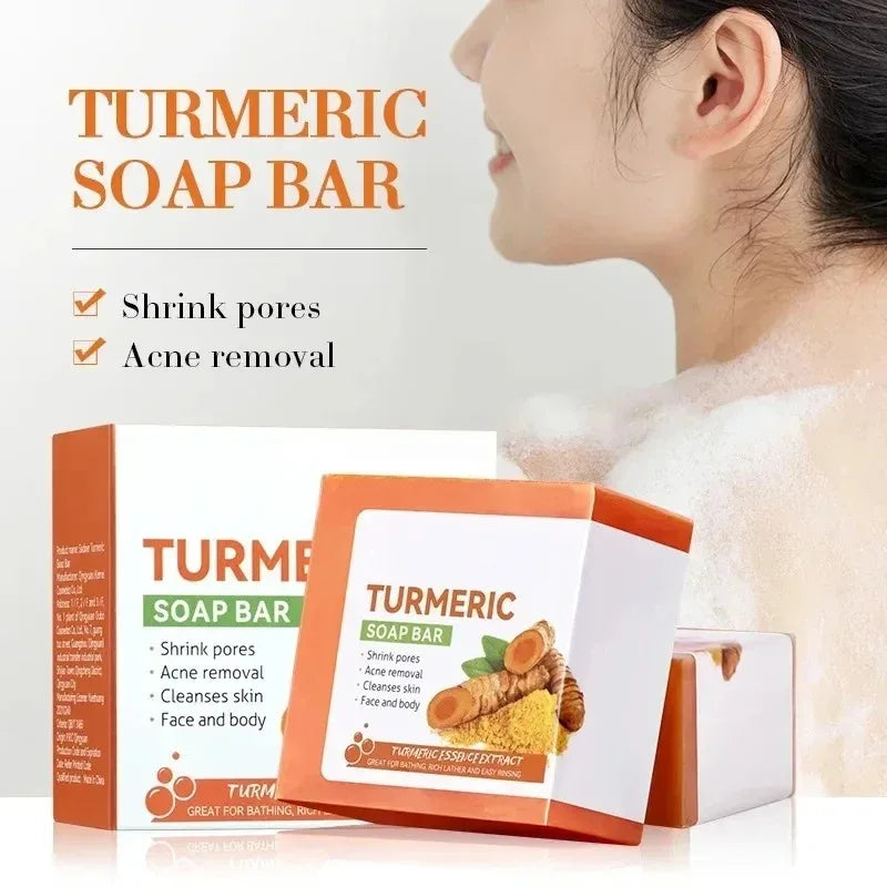 Hand Made Turmeric Soap Body Cleaning Lightening Dark Underarm Leg Body Cleansers Brightening Face Soap Tender Skin Care Beauty Oasis Select