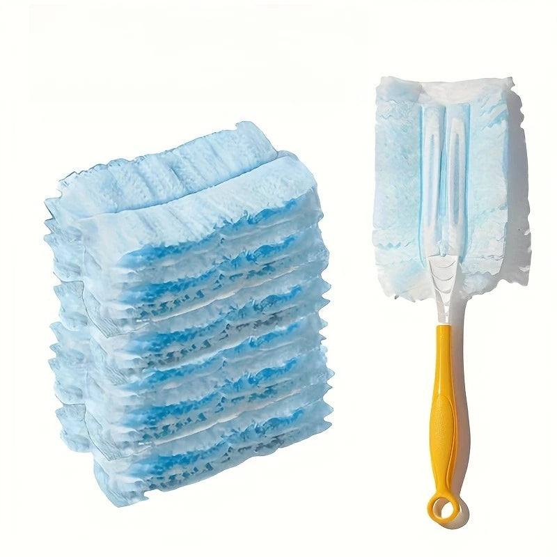 10pcs Electrostatic Disposable Dust Collector with 1PC Feather Dust Collector Head and Fiberglass Brush Oasis Select A set