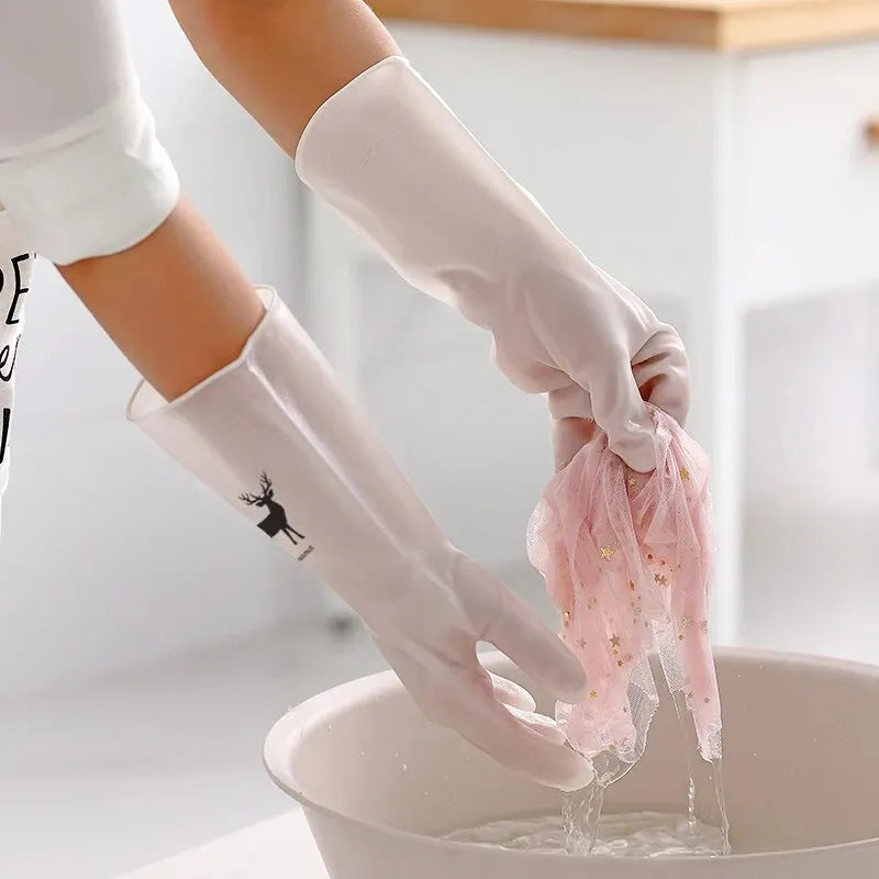 Waterproof Housework Cleaning Gloves Kitchen Cleaning Latex Laundry Dishwashing Gloves Wear Resistant Rubber Gloves Oasis Select