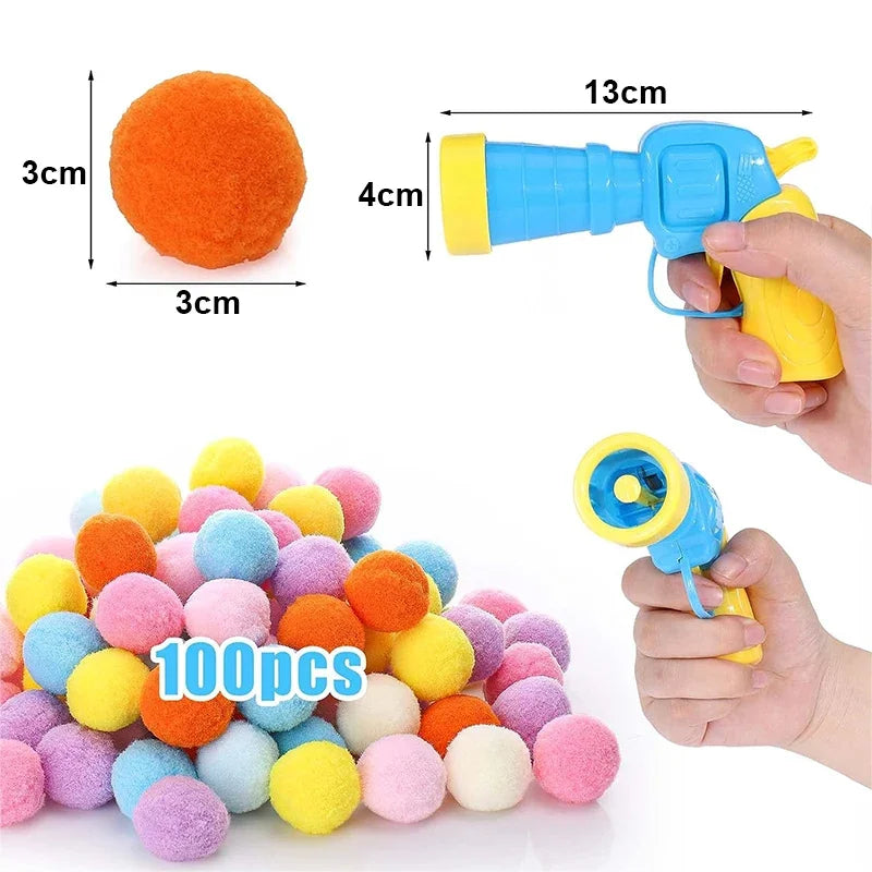 Cat Toys Interactive Launch Training Toy For Pet Kitten Creative Mini Shooting Gun Games Stretch Plush Ball Toys Pet Supplies Oasis Select