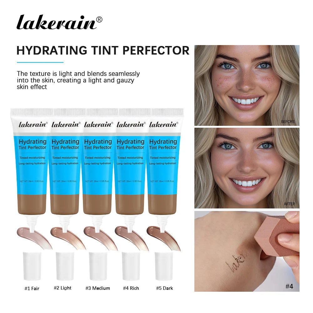Lakerain Liquid Foundation Cream Moisturizing Lightweight Tinted Hydrating Cream Concealer Long-lasting Face Base Makeup Oasis Select