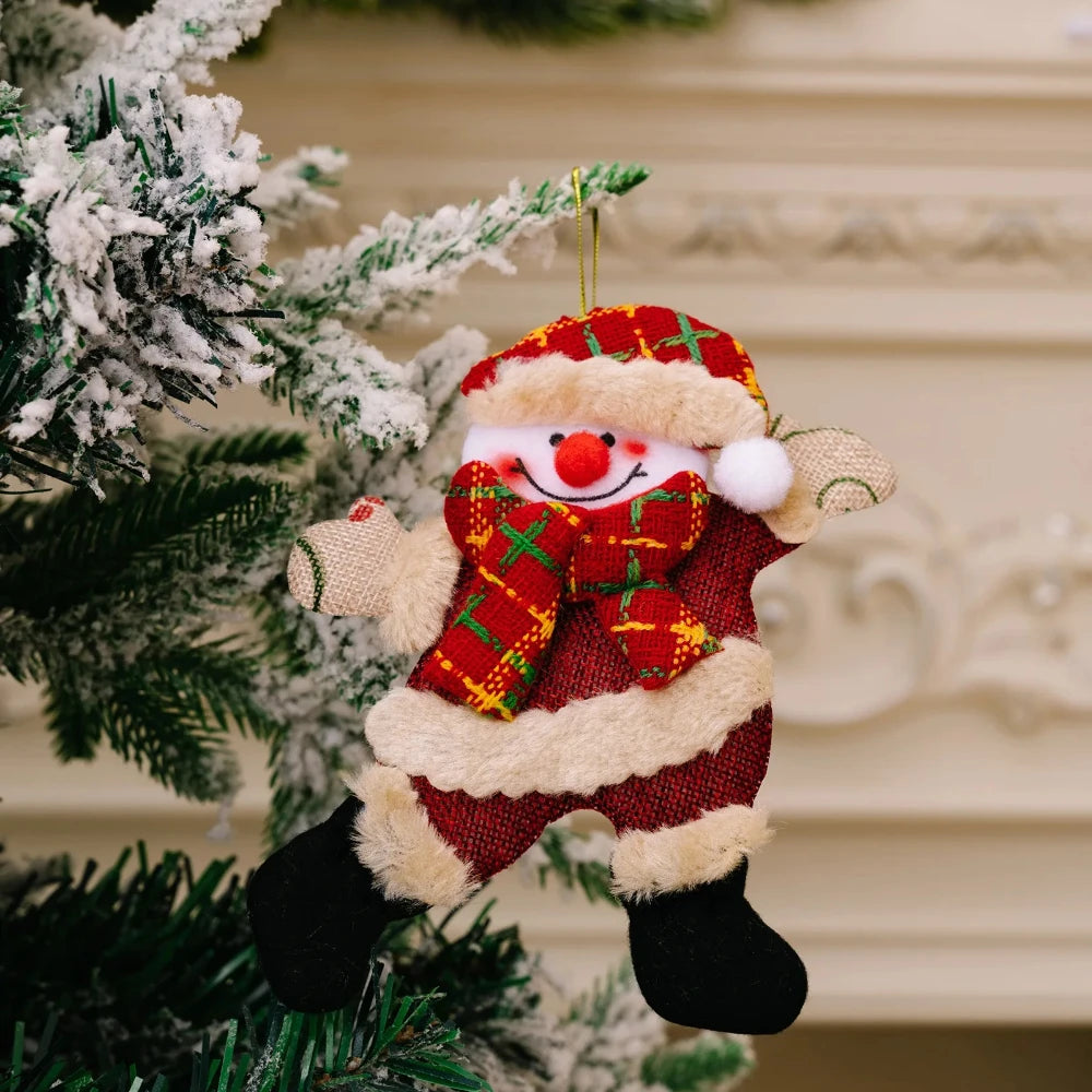 Christmas Tree Ornaments Set with Santa Snowman Reindeer Bear Pendants for Xmas New Year Home Holiday Hanging Decorations Gifts Oasis Select B
